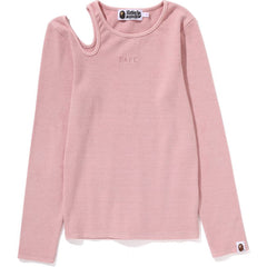 PIGMENT DYED CUT OUT RIB L/S TEE LADIES