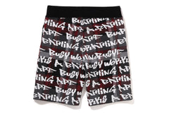 BAPE GRAFFITI CHECK SWEAT SHORTS MENS