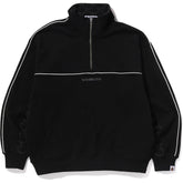 COLLEGE MONOGRAM LOGO HALF ZIP RELAX FIT CREWNECK SWEATSHIRT MENS