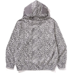 WILD LEOPARD PATTERN SHARK RELAXED FIT FULL ZIP HOODIE MENS