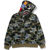 STA OVER PRINT 1ST CAMO MESH SHARK CROPPED FIT FULL ZIP HOODIE MENS