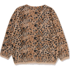 WILD LEOPARD PATTERN SHAGGY CARDIGAN MENS