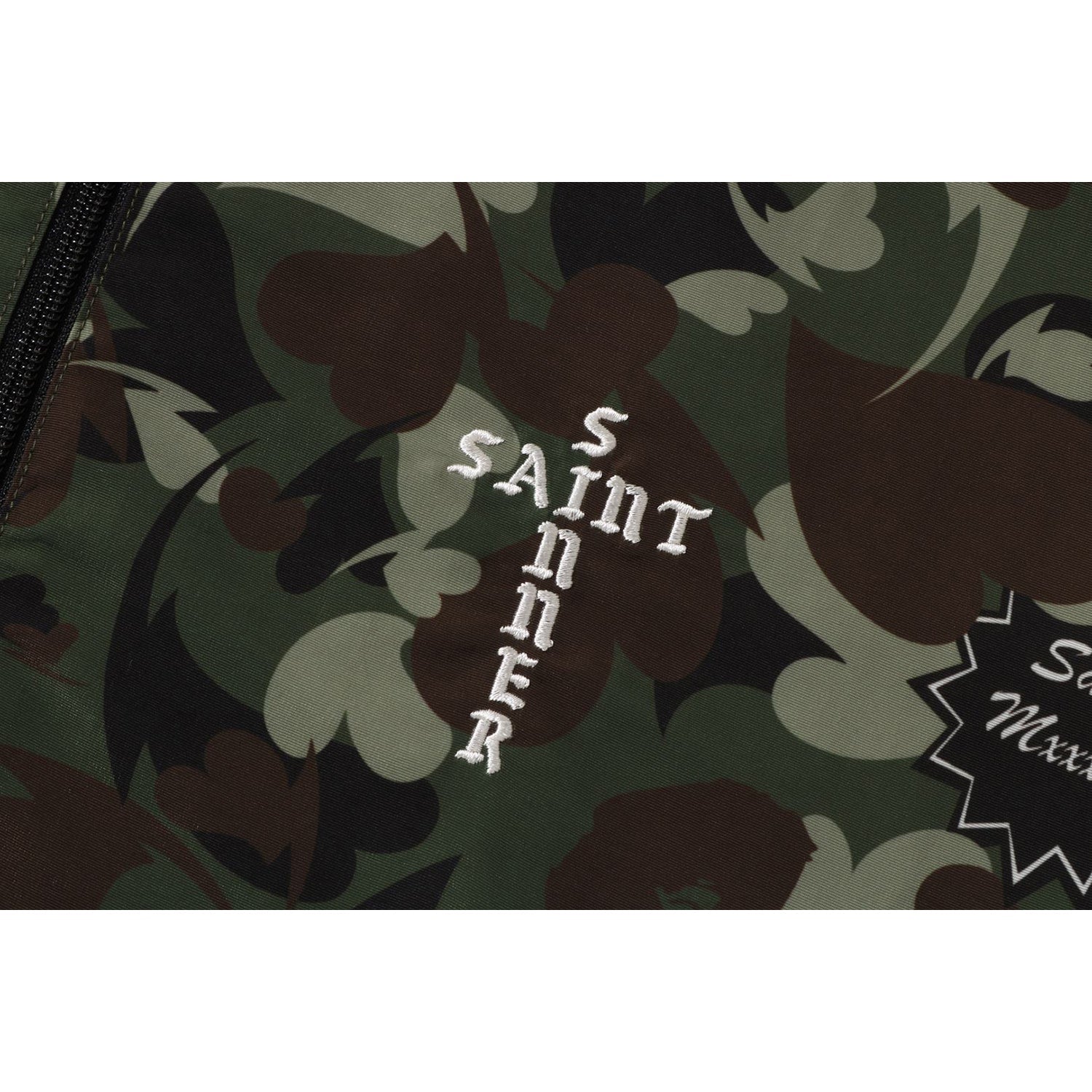 BAPE X SAINT MXXXXXX HEART CAMO TRACK JACKET MENS