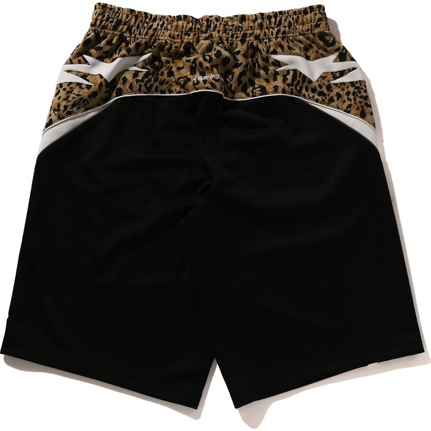 WILD LEOPARD PATTERN KNEE LENGTH OVERSIZED FIT TRACK SHORTS MENS