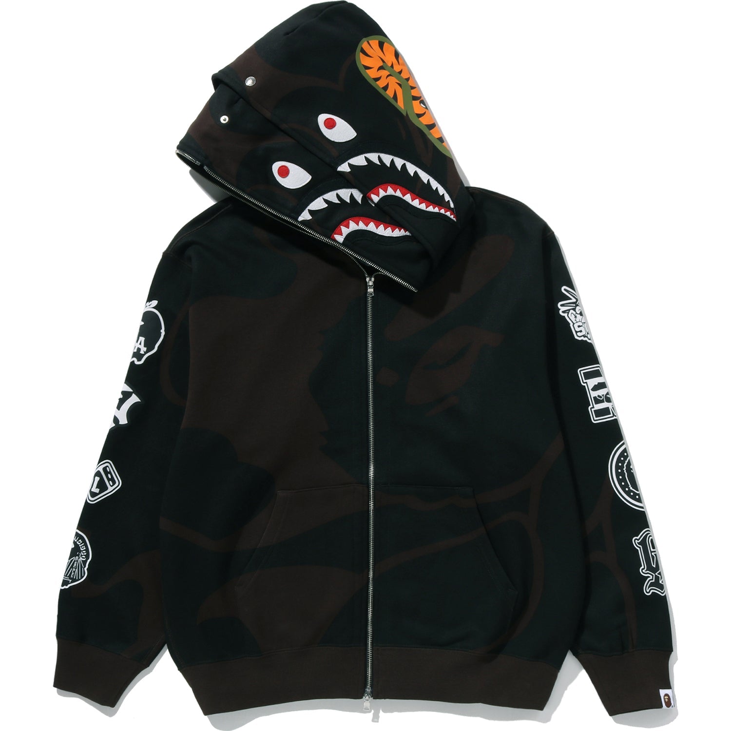 BAPE US BLACK FRIDAY SOLID CAMO DOUBLE SHARK FULL ZIP HOODIE MENS