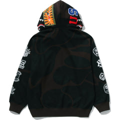 BAPE US BLACK FRIDAY SOLID CAMO DOUBLE SHARK FULL ZIP HOODIE MENS