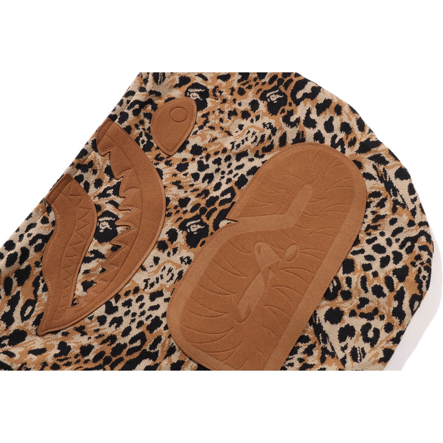 WILD LEOPARD PATTERN SHARK RELAXED FIT FULL ZIP HOODIE MENS