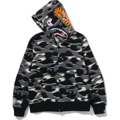 SCREEN CAMO SHARK FULL ZIP HOODIE MENS