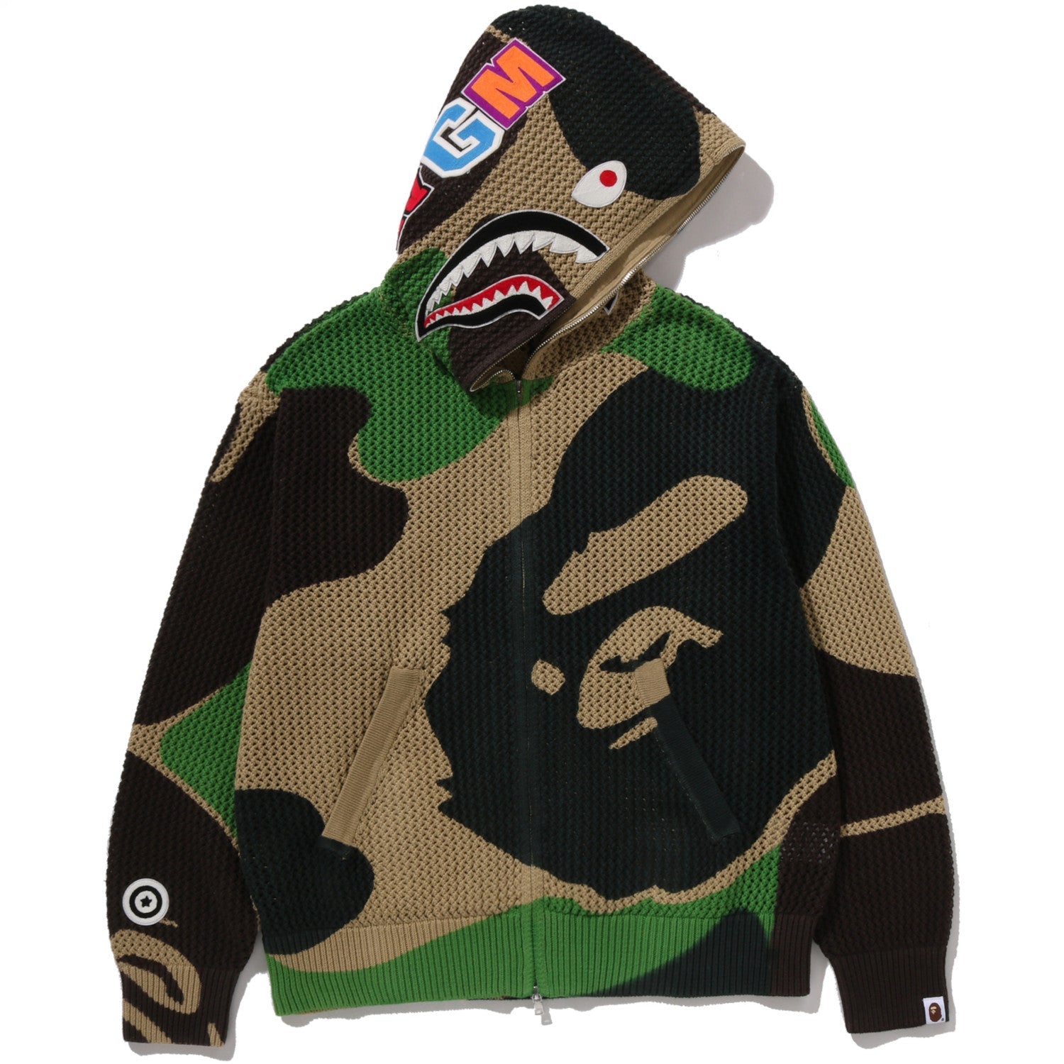 ABC CAMO CROCHET SHARK RELAXED FIT FULL ZIP HOODIE MENS
