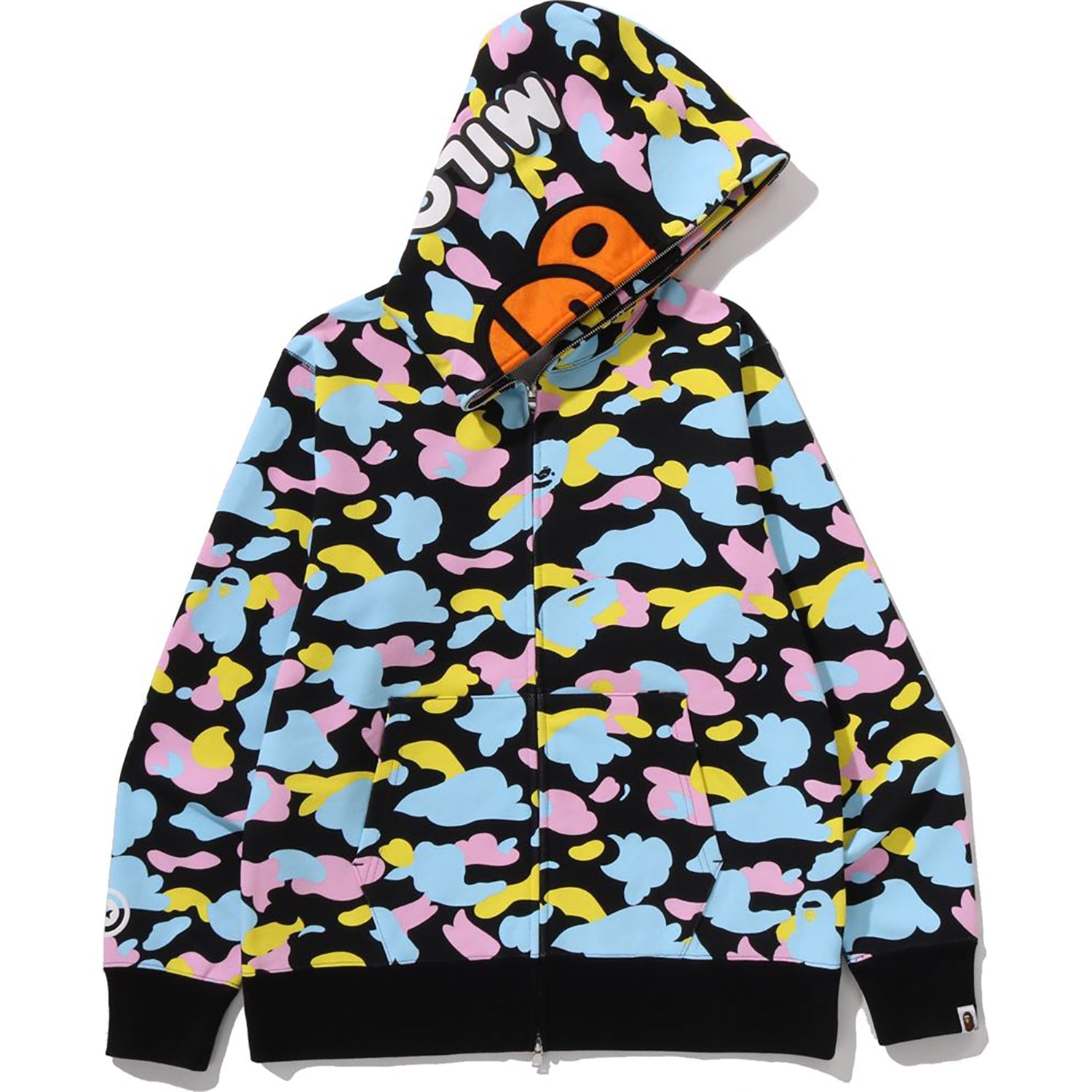 NEW MULTI CAMO BABY MILO REGULAR FIT FULL ZIP HOODIE MENS