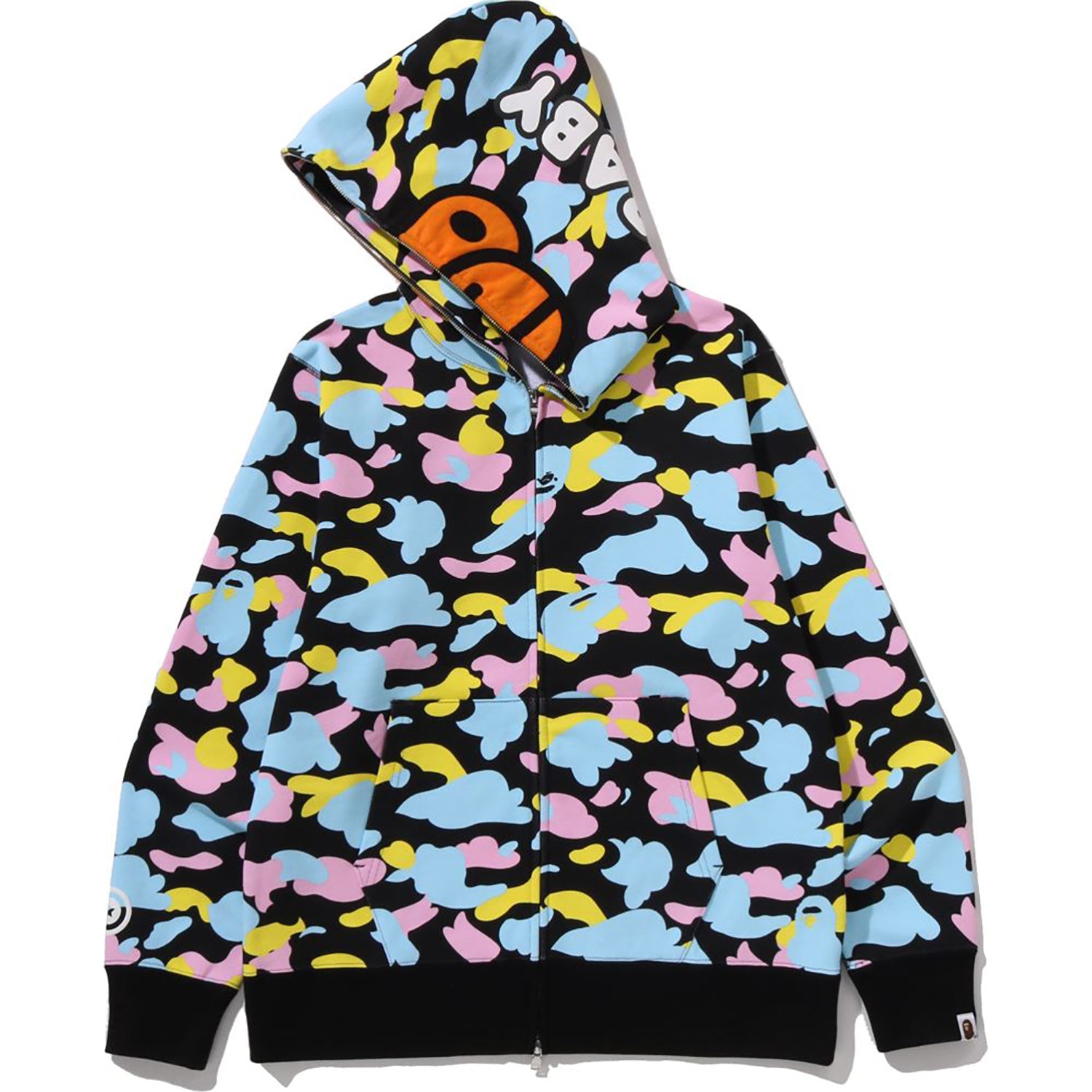 NEW MULTI CAMO BABY MILO REGULAR FIT FULL ZIP HOODIE MENS