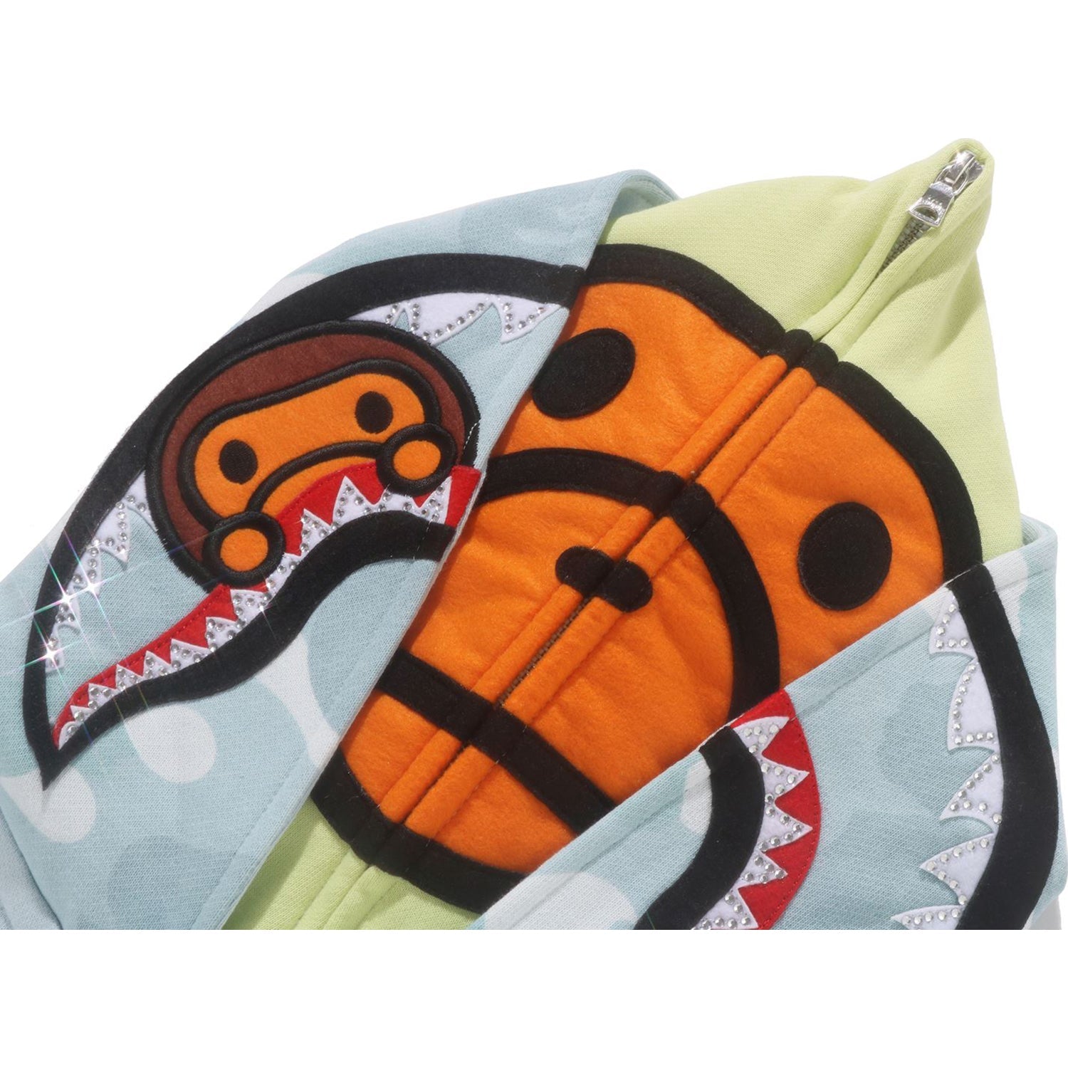 MILO SHARK CROPPED FULL ZIP DOUBLE HOODIE LADIES